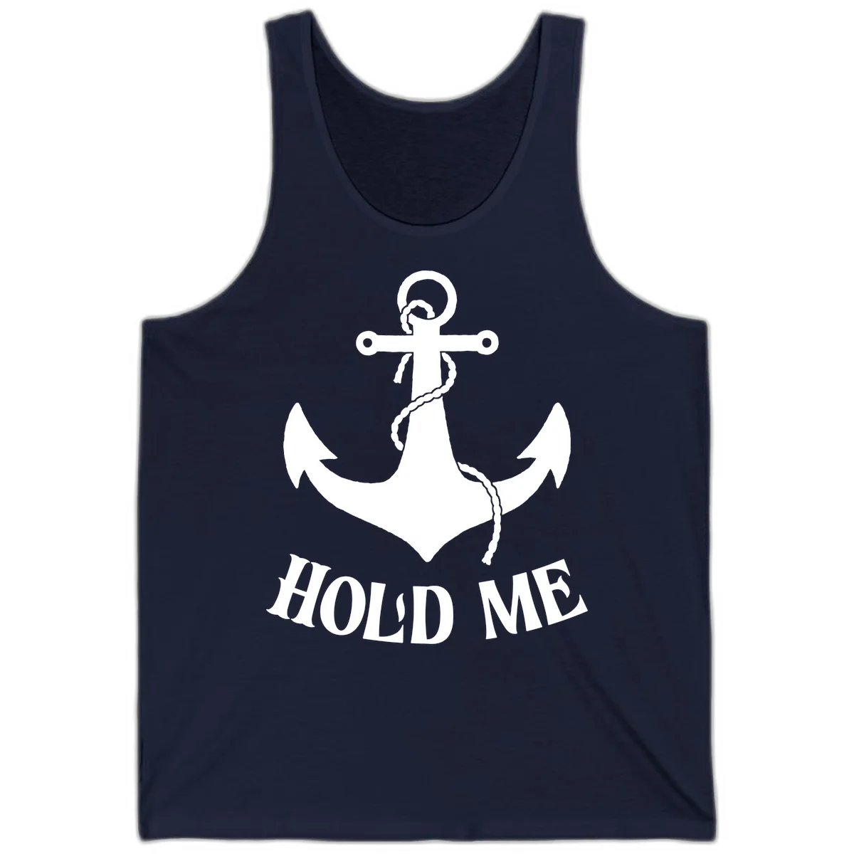 Anchor Hold Me Nautical Design Tank in Navy