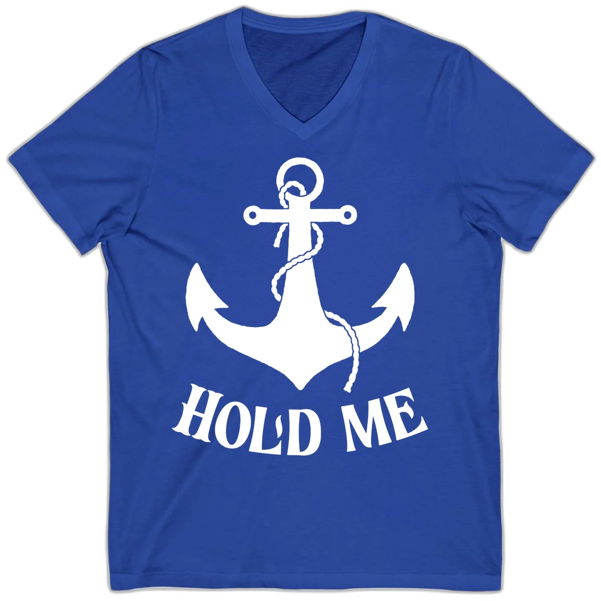 Anchor Hold Me Nautical Design V-Neck in True Royal