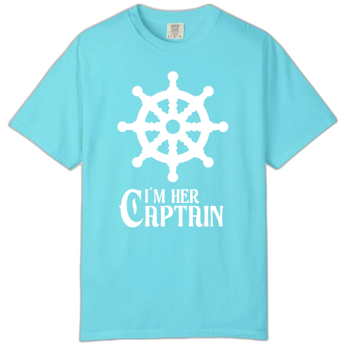 I'm Her Captain Comfort Color T-Shirt in Lagoon Blue