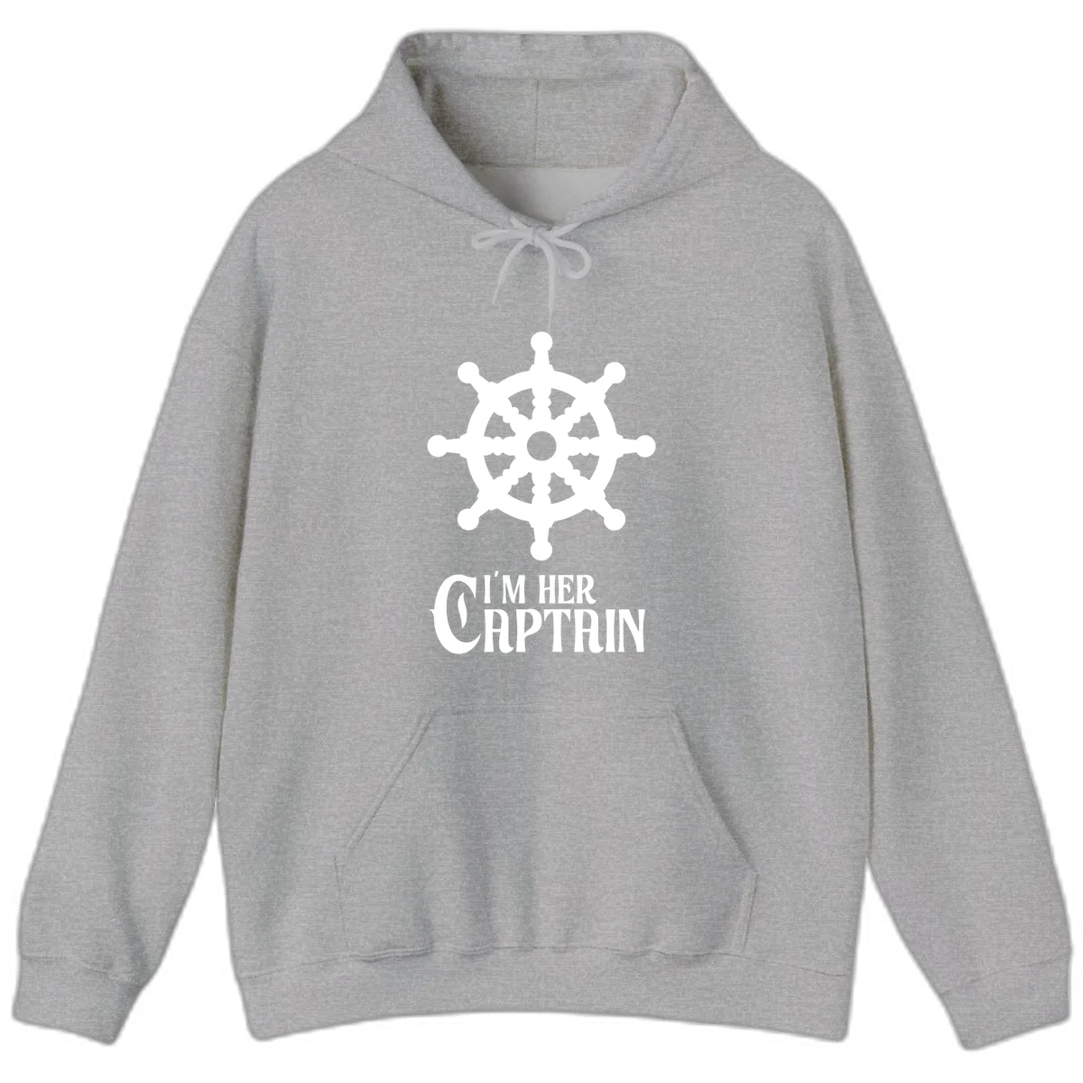 I'm Her Captain Hoodie in Sport Grey