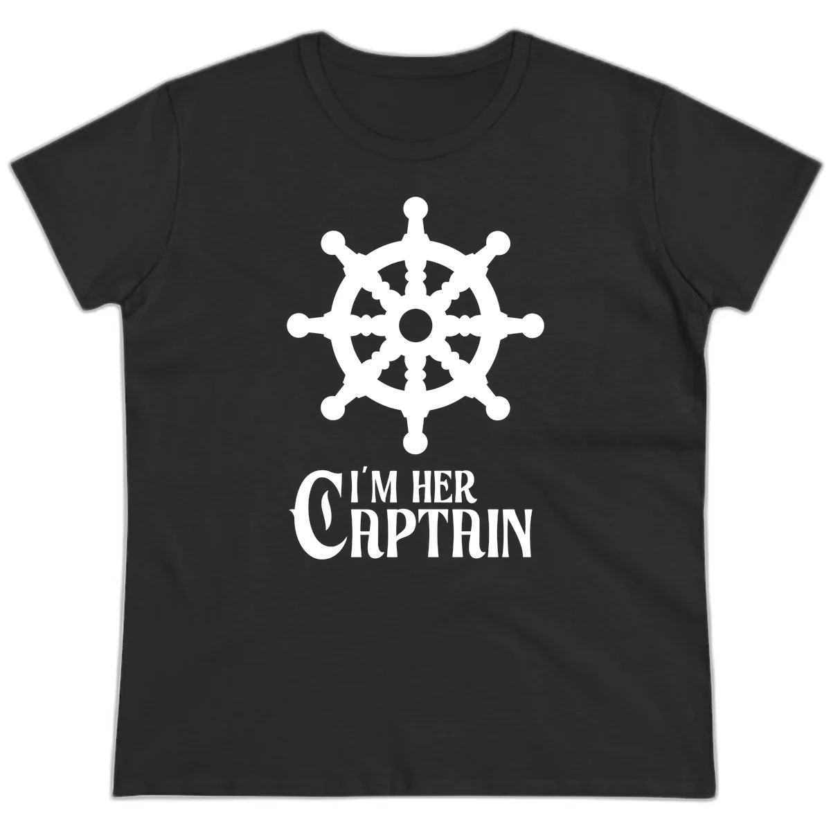 I'm Her Captain Ladies Tee in Black