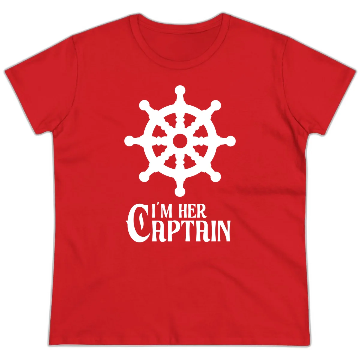I'm Her Captain Ladies Tee in Red
