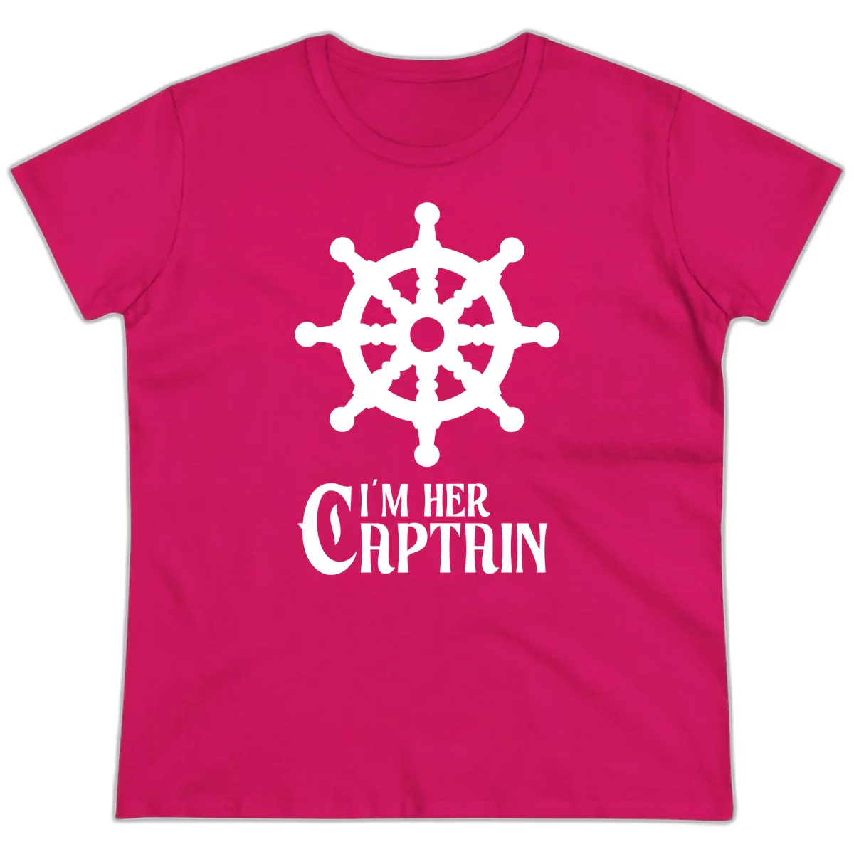 I'm Her Captain Ladies Tee in Heliconia
