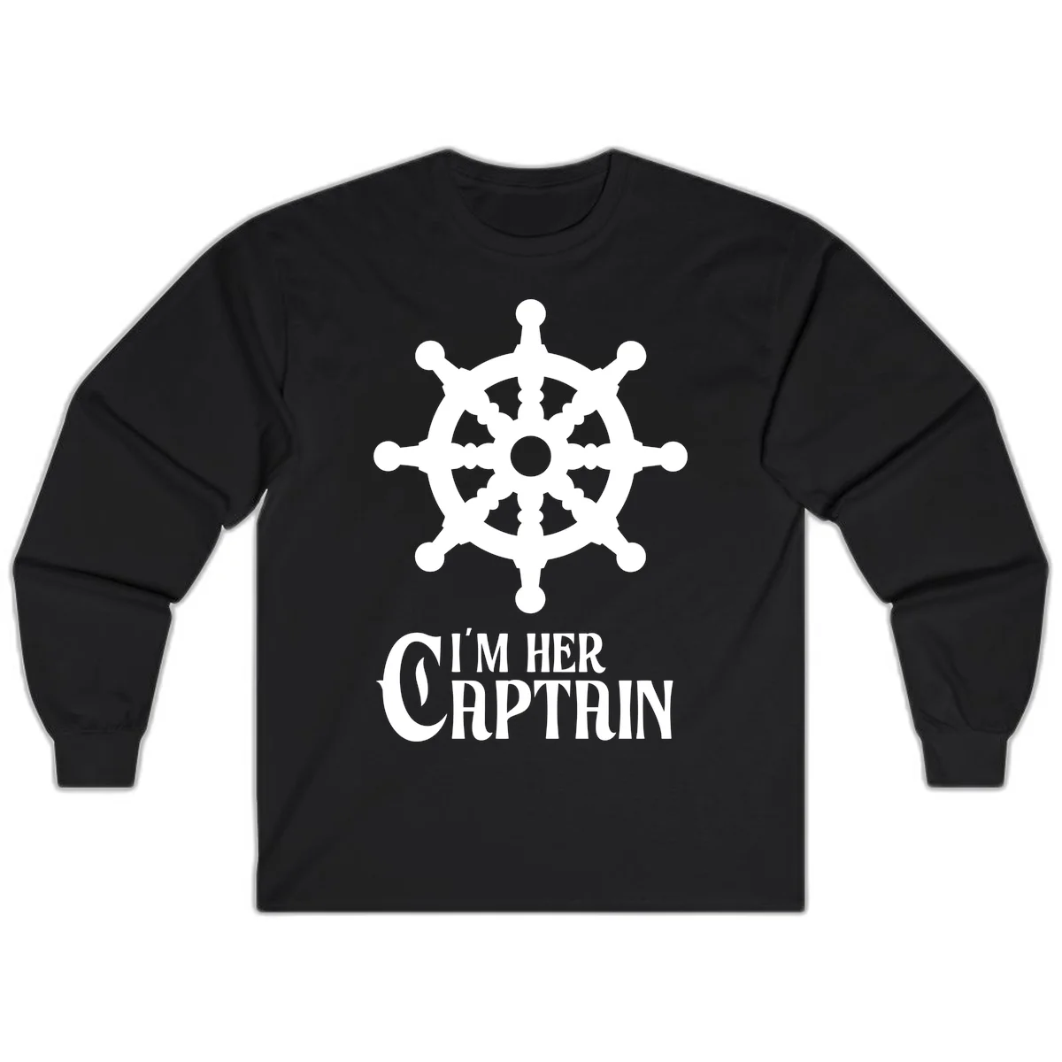 I'm Her Captain Long Sleeve T-Shirt in Black