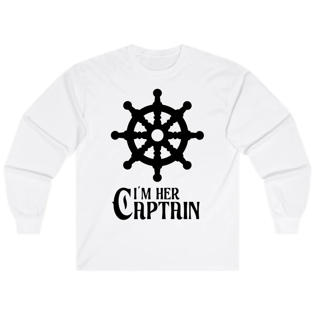 I'm Her Captain Long Sleeve T-Shirt in White