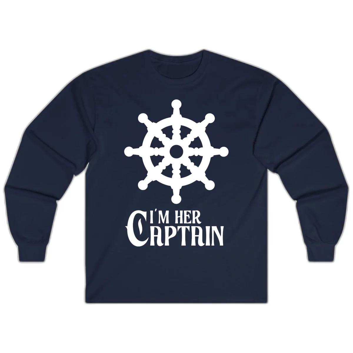 I'm Her Captain Long Sleeve T-Shirt in Navy