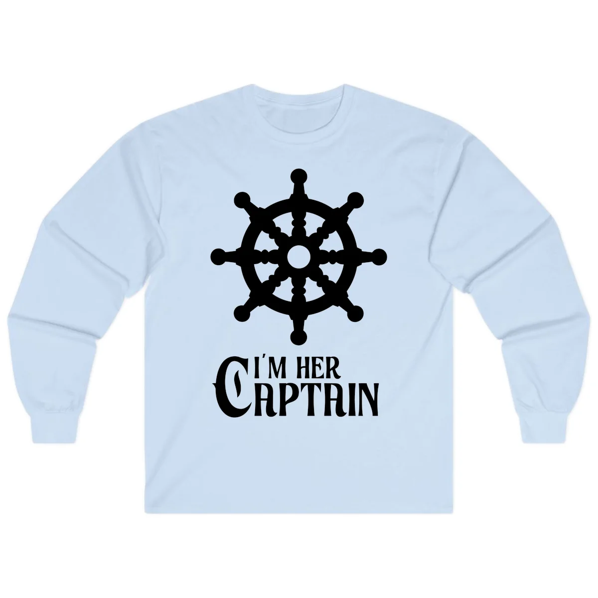 I'm Her Captain Long Sleeve T-Shirt in Light Blue
