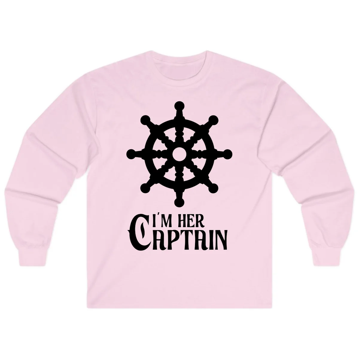 I'm Her Captain Long Sleeve T-Shirt in Light Pink