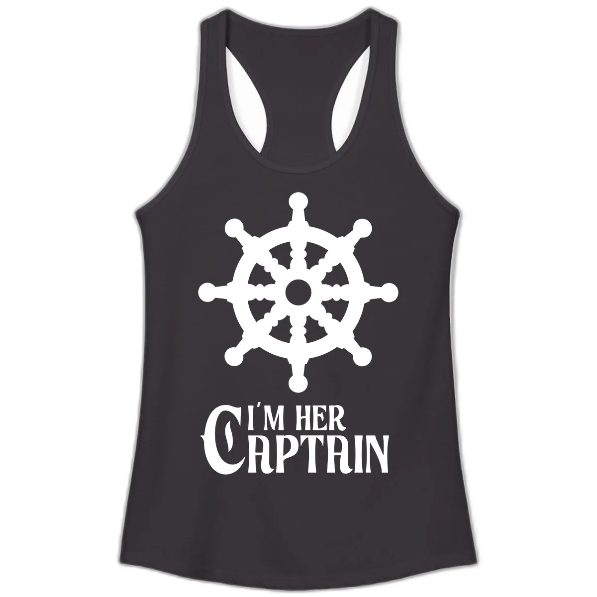 I'm Her Captain Ladies Tank Top in Black