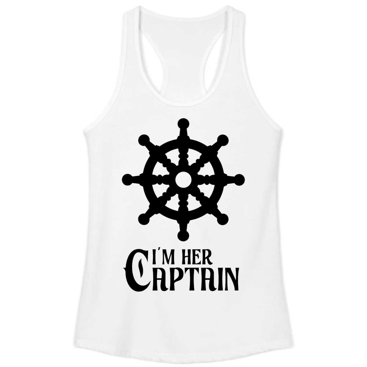 I'm Her Captain Ladies Tank Top in White