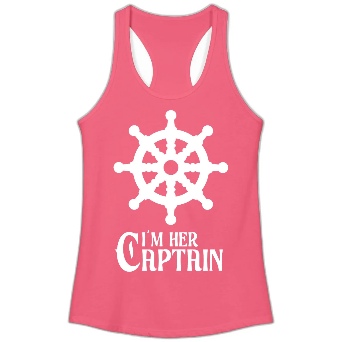 I'm Her Captain Ladies Tank Top in Hot Pink