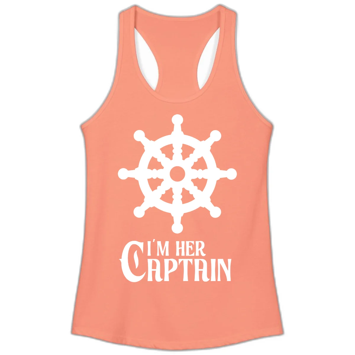 I'm Her Captain Ladies Tank Top in Solid Light Orange