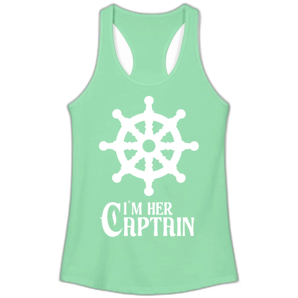 I'm Her Captain Ladies Tank Top in Solid Mint