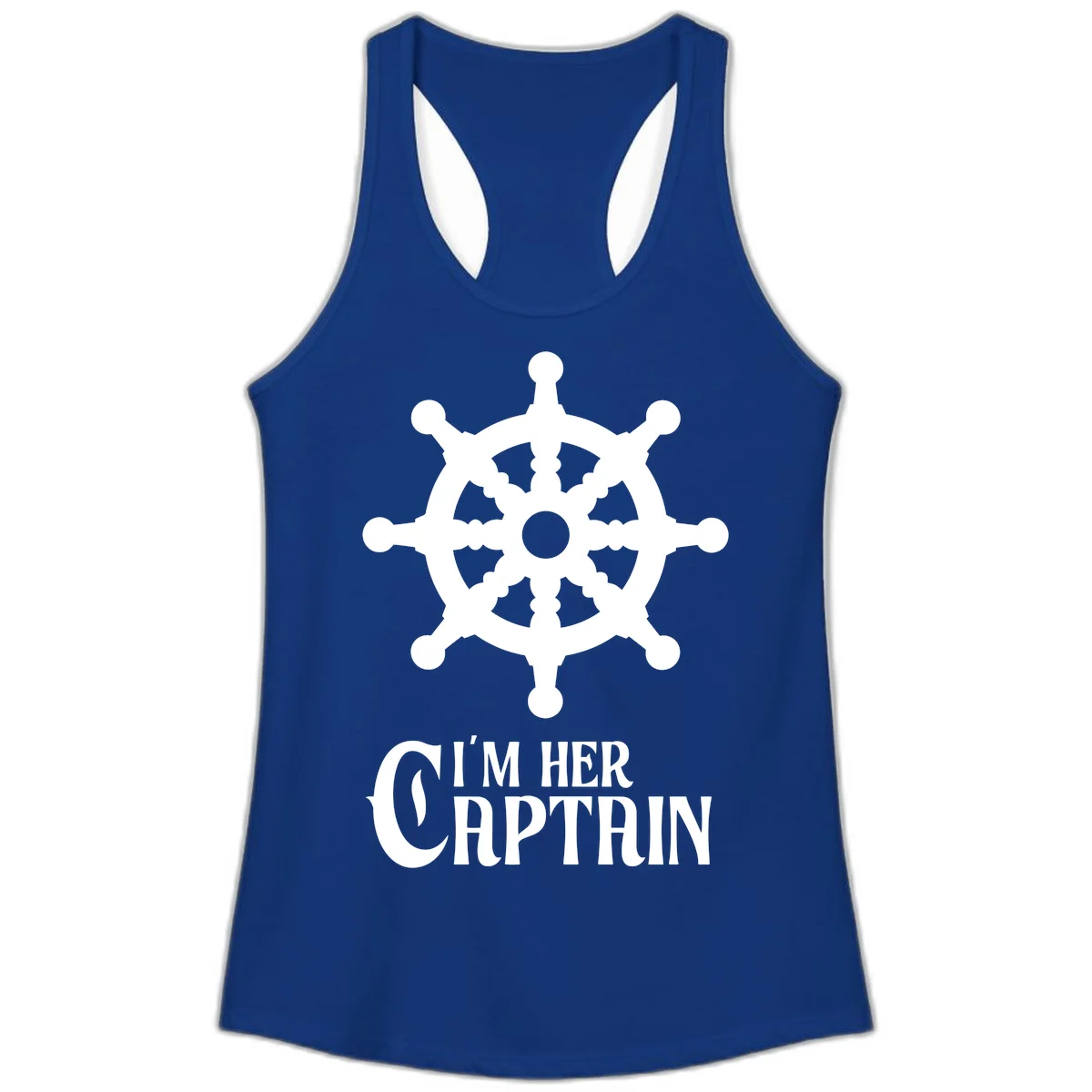 I'm Her Captain Ladies Tank Top in Solid Royal