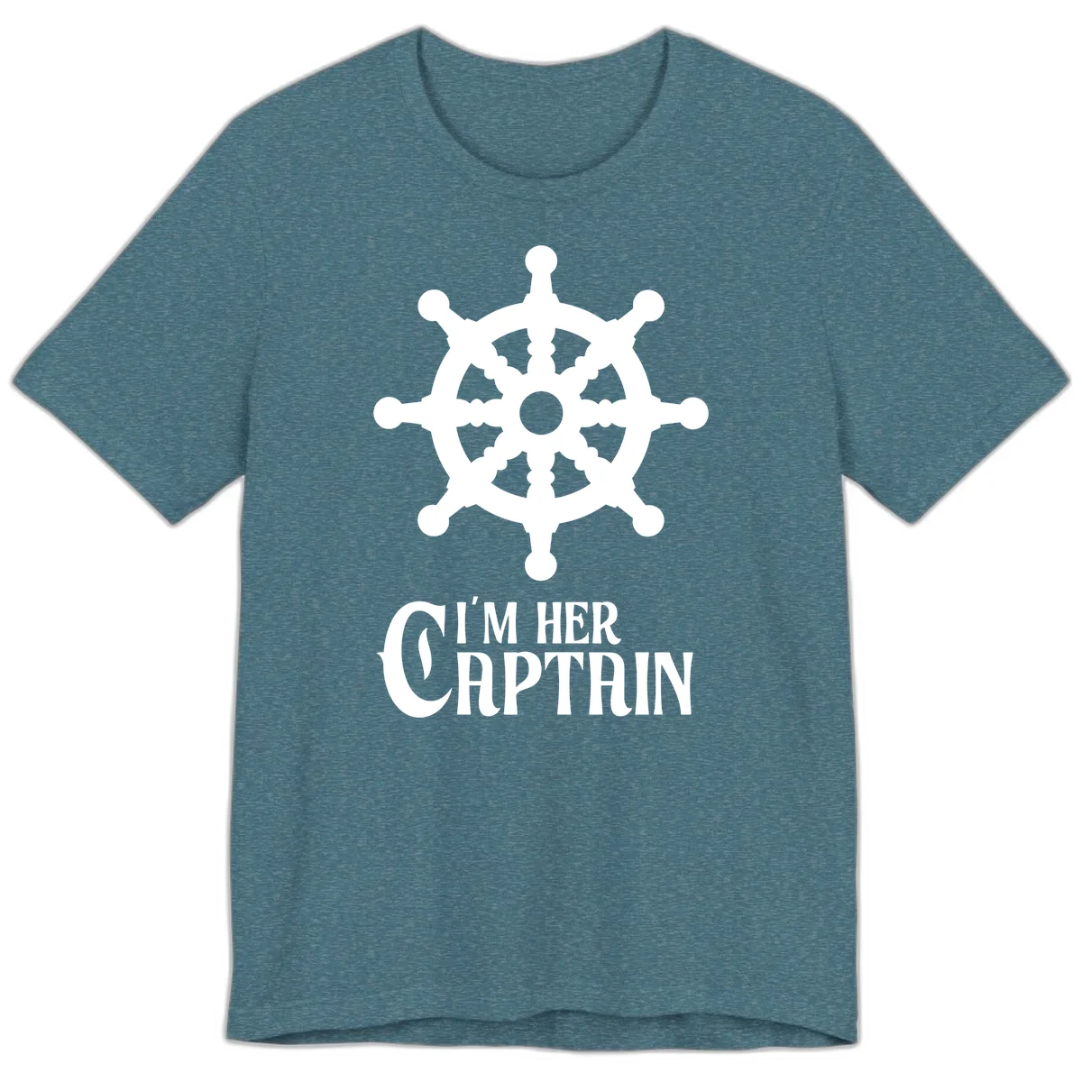 I'm Her Captain Premium T-Shirt in Heather Deep Teal