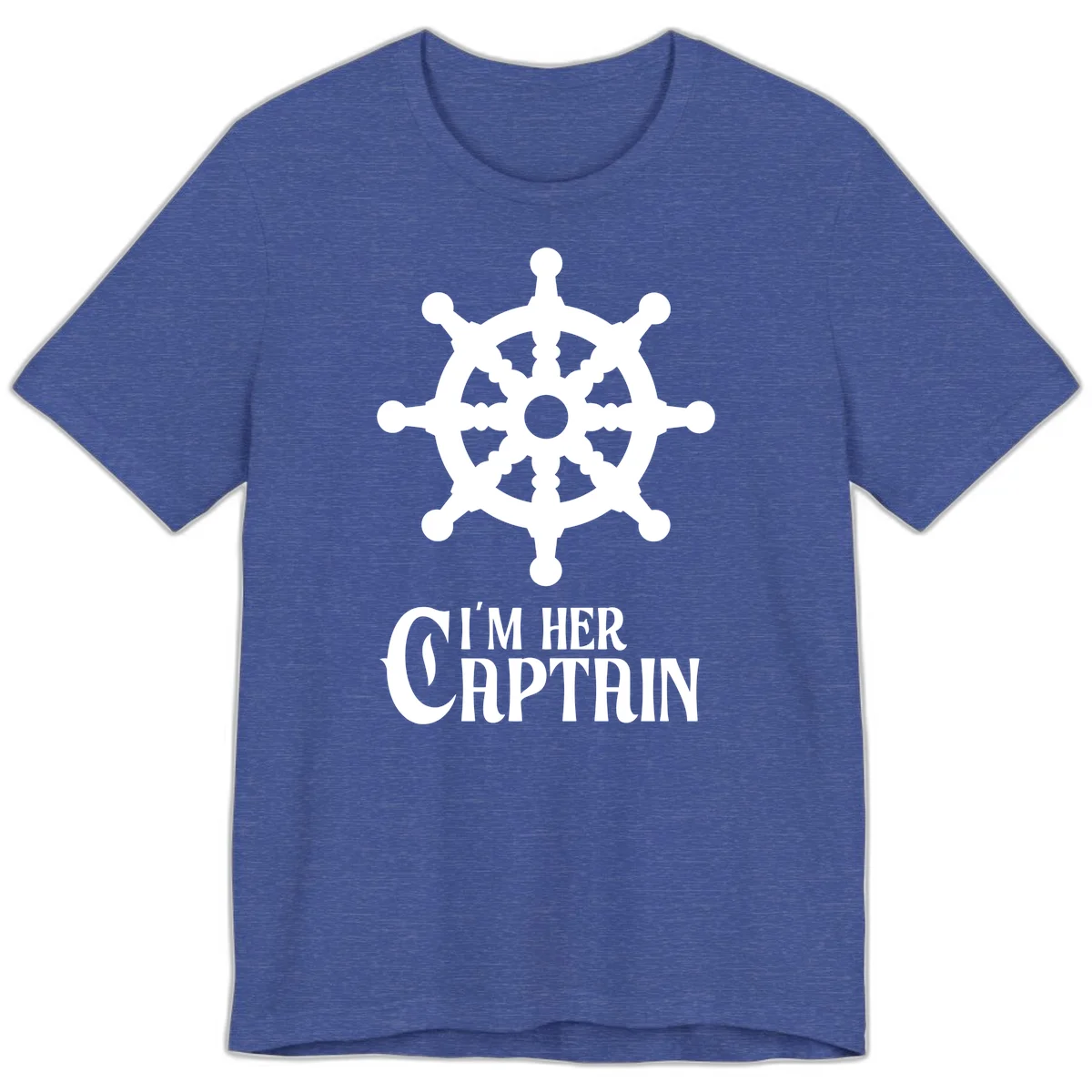 I'm Her Captain Premium T-Shirt in Heather True Royal