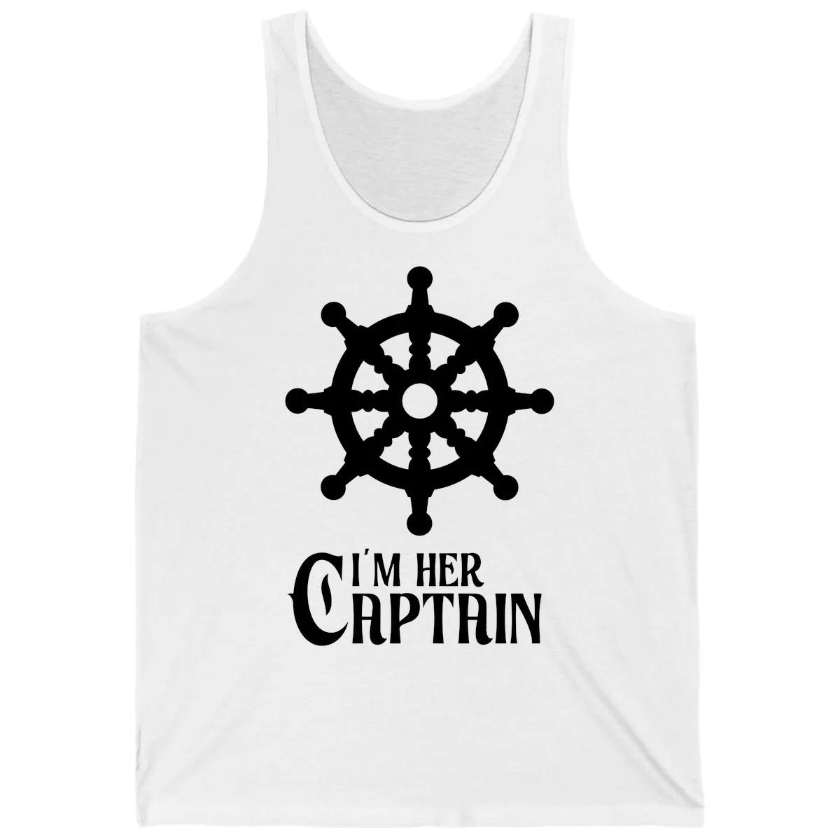 I'm Her Captain Tank Top in White