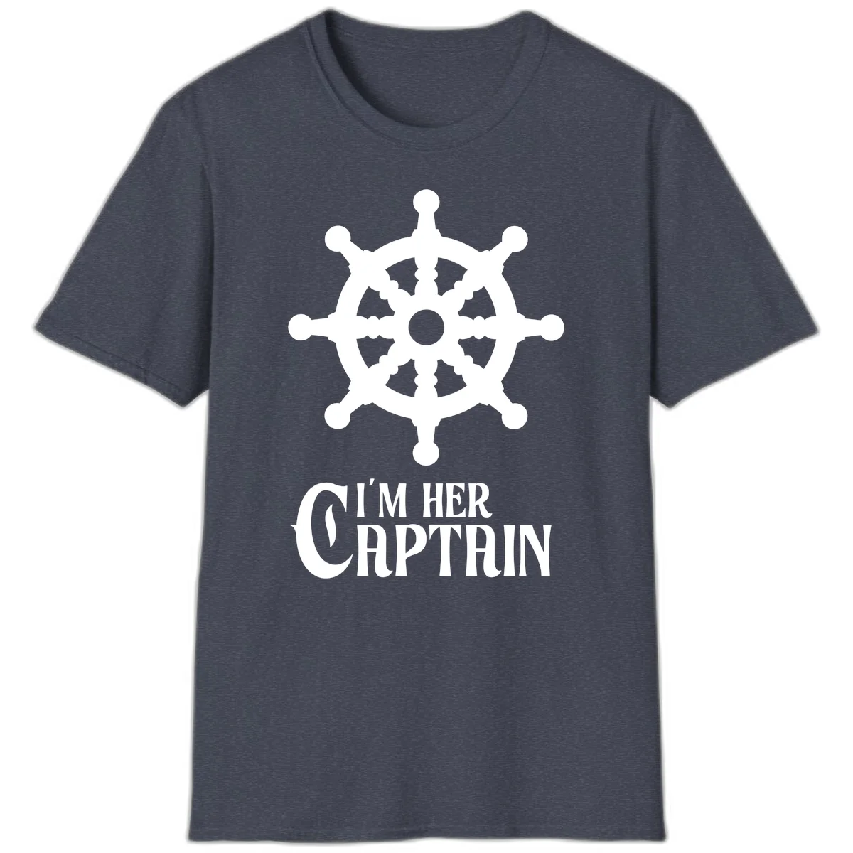 I'm Her Captain T-Shirt in Heather Navy