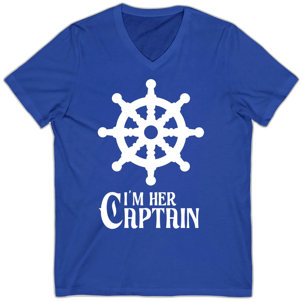 I'm Her Captain V-Neck T-Shirt in True Royal