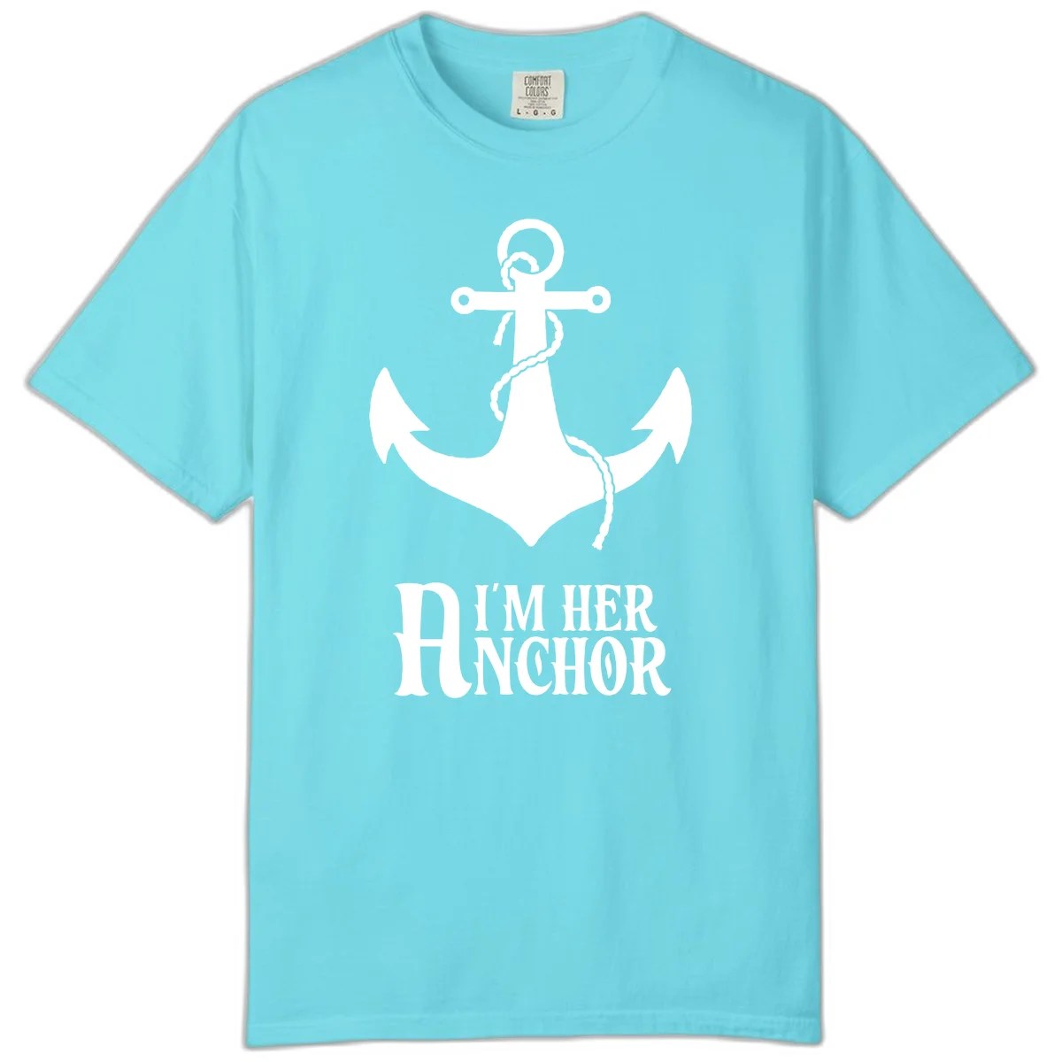 I'm Her Anchor Comfort Color in Lagoon Blue