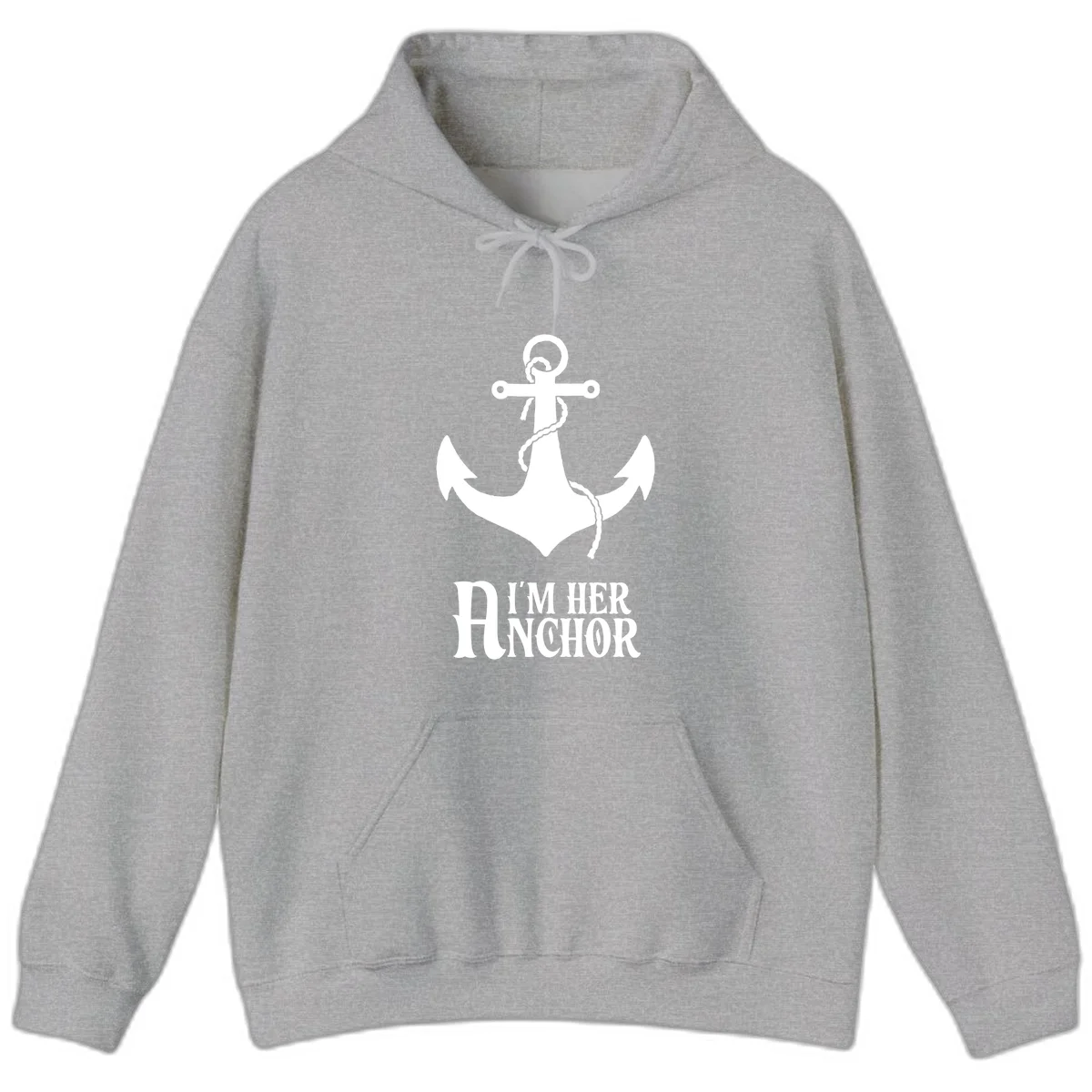 I'm Her Anchor Hoodie in Sport Grey