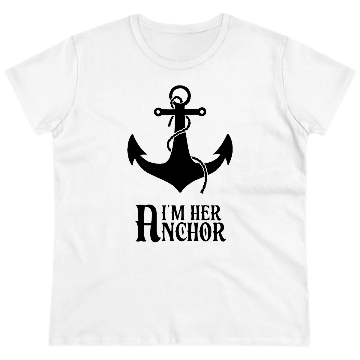 I'm Her Anchor Ladies Tee in White