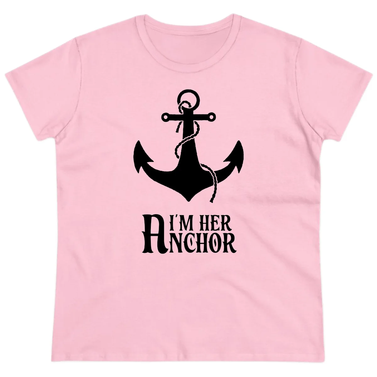 I'm Her Anchor Ladies Tee in Light Pink