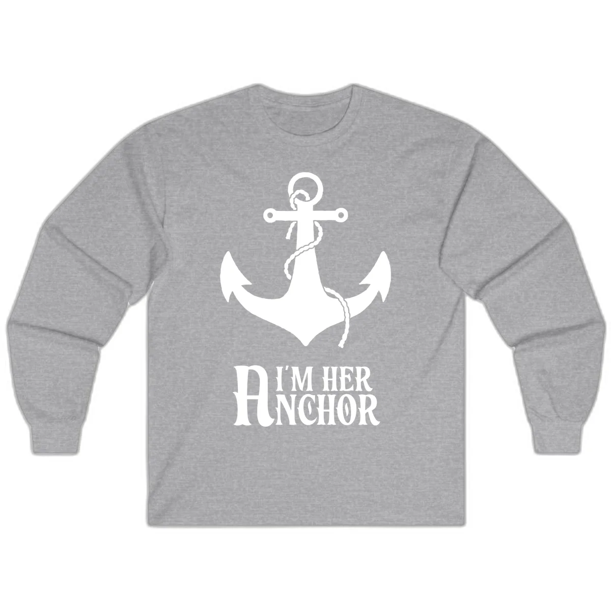 I'm Her Anchor Long Sleeve in Sport Grey