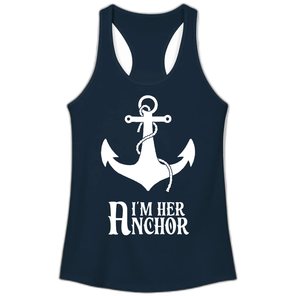 I'm Her Anchor Ladies Tank in Solid Midnight Navy