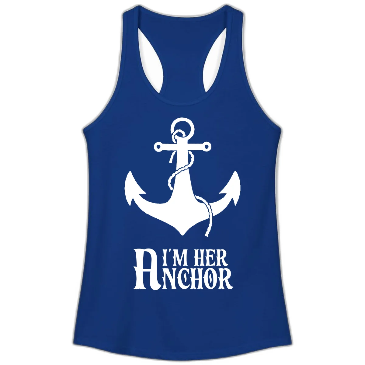 I'm Her Anchor Ladies Tank in Solid Royal