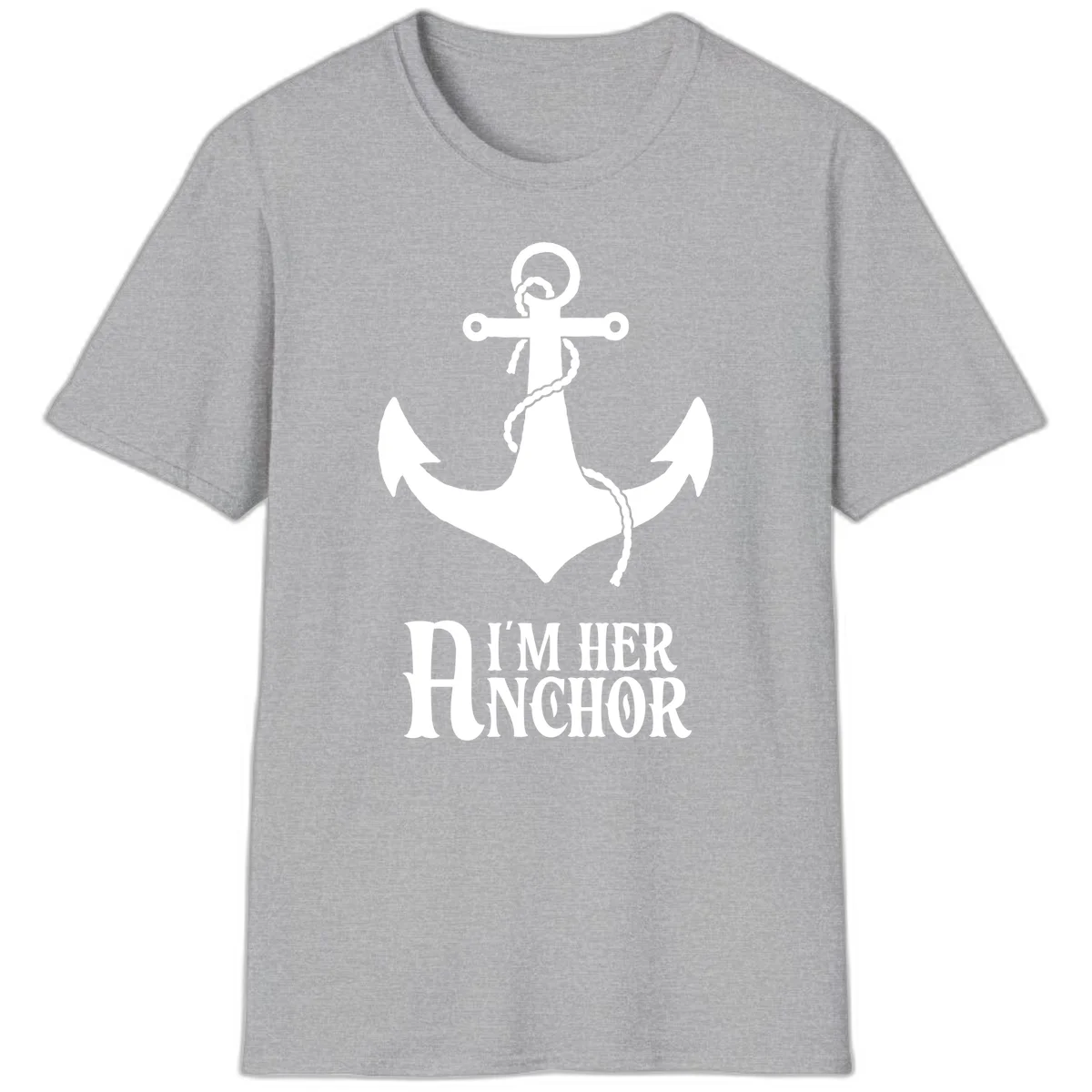 I'm Her Anchor T-Shirt in Sport Grey