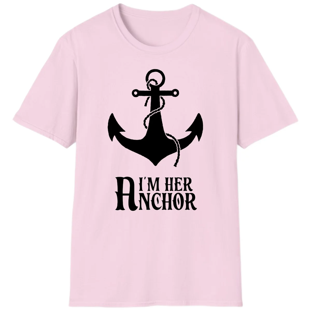 I'm Her Anchor T-Shirt in Light Pink