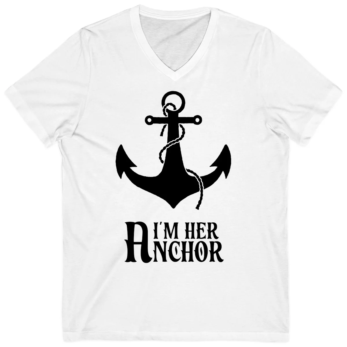 I'm Her Anchor V-Neck in White