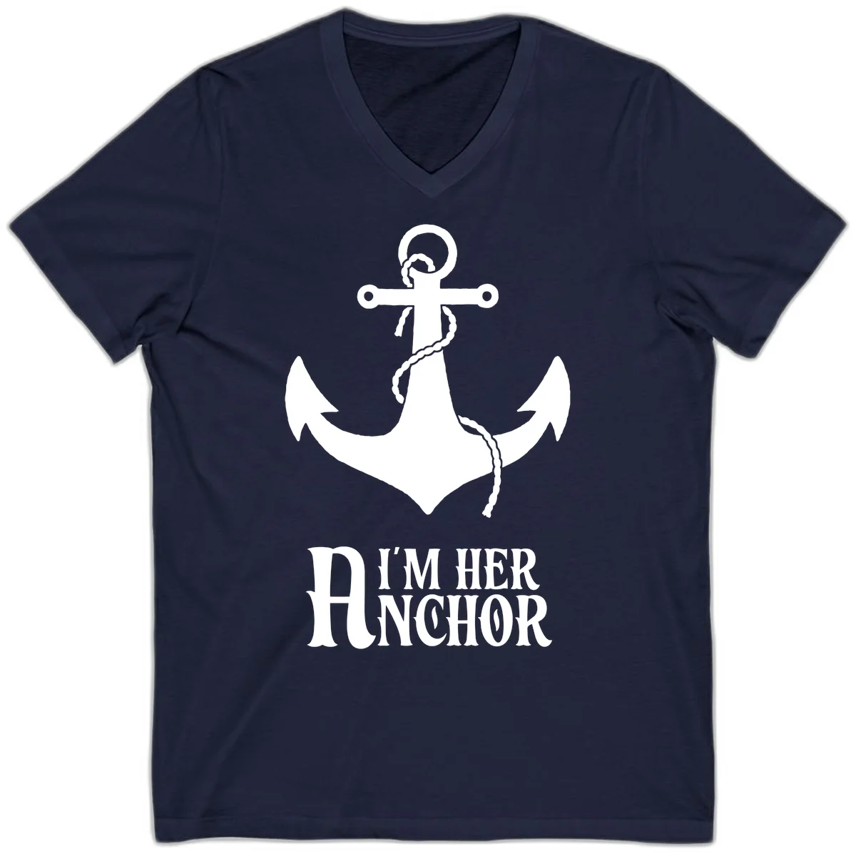 I'm Her Anchor V-Neck in Navy