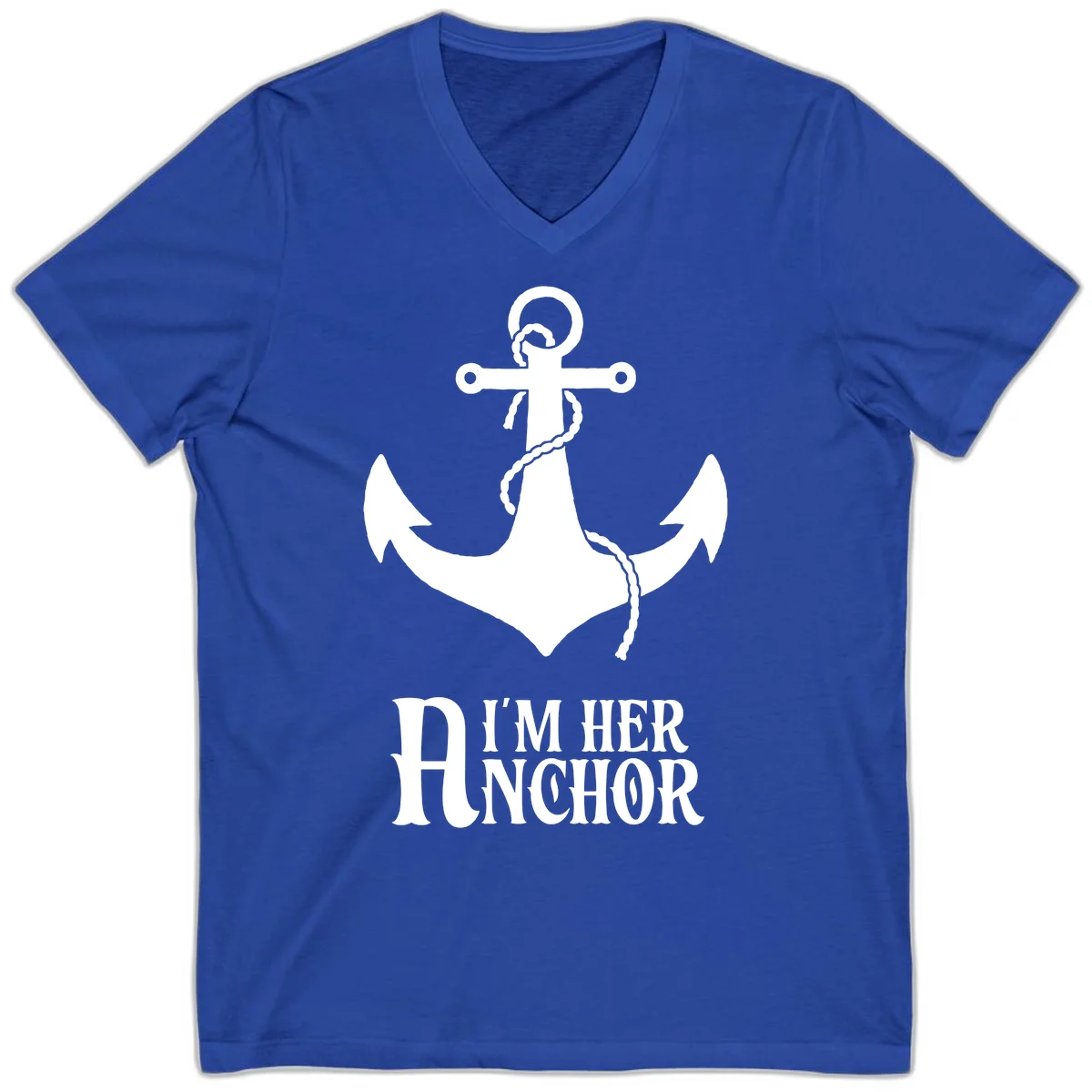 I'm Her Anchor V-Neck in True Royal