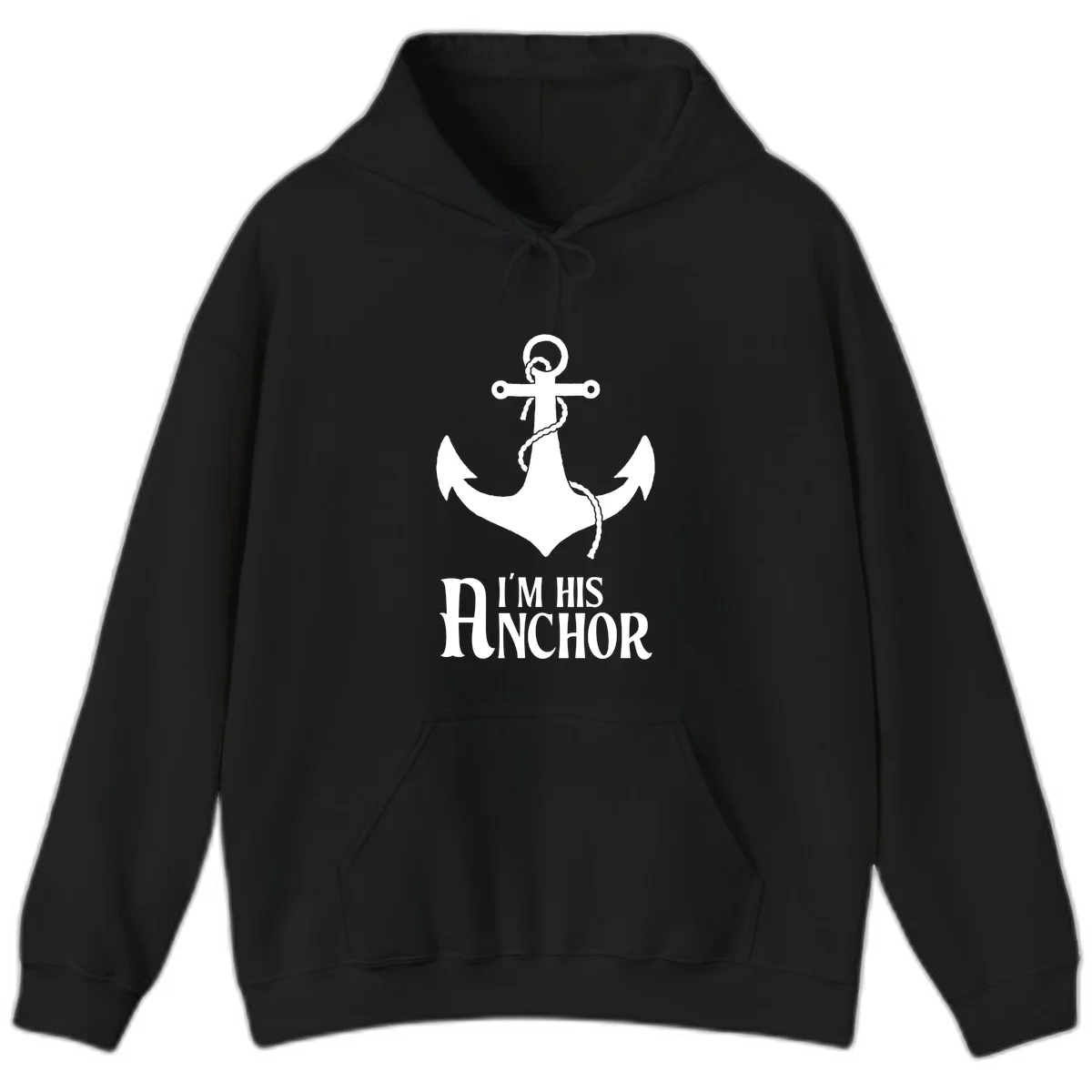 I'm His Anchor Cruise Hoodie for Couples in Black