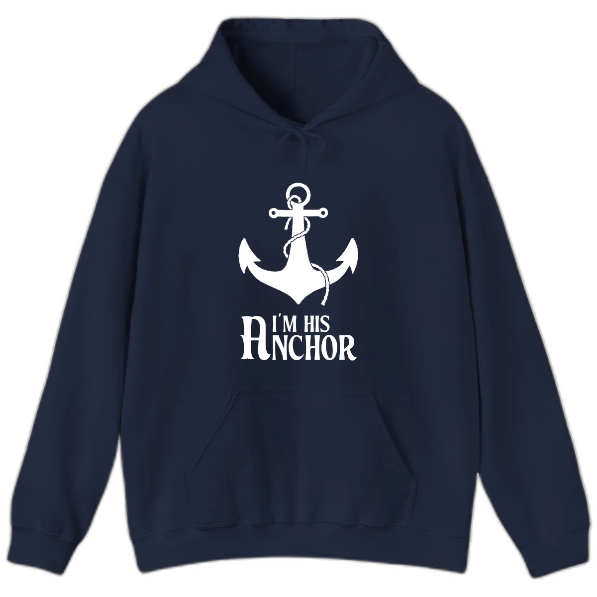 I'm His Anchor Cruise Hoodie for Couples in Navy