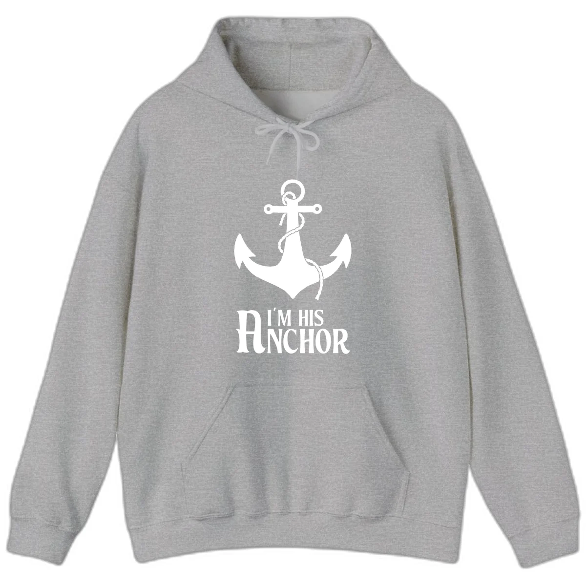 I'm His Anchor Cruise Hoodie for Couples in Sport Grey