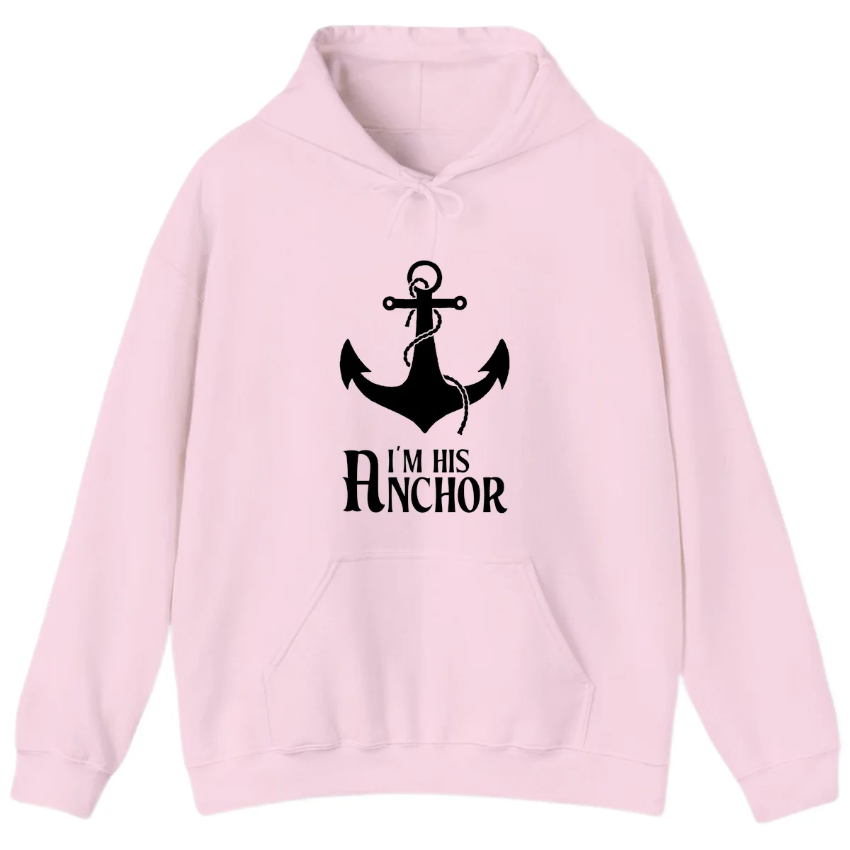 I'm His Anchor Cruise Hoodie for Couples in Light Pink