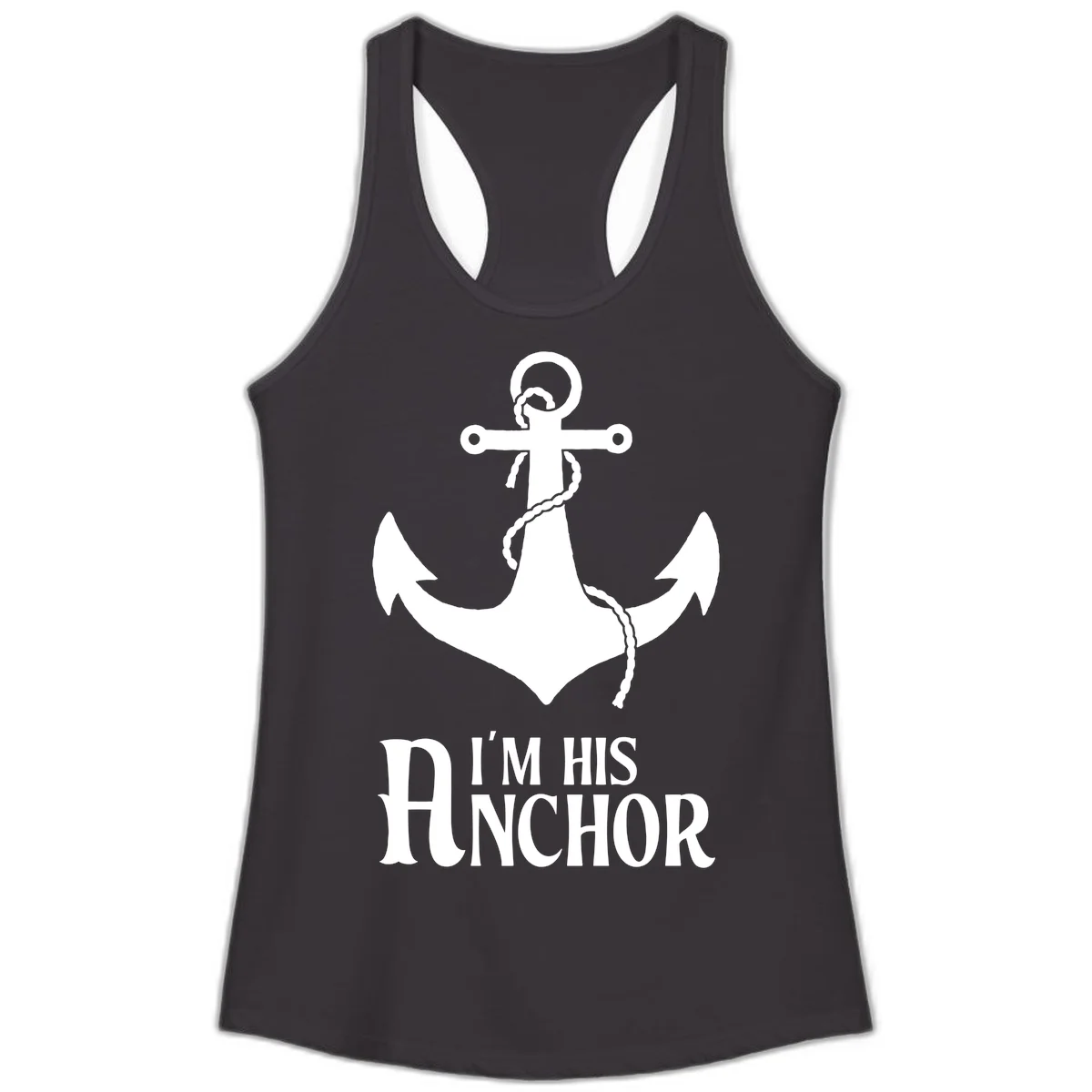 I'm His Anchor Ladies Tank for Cruise Vacation in Black