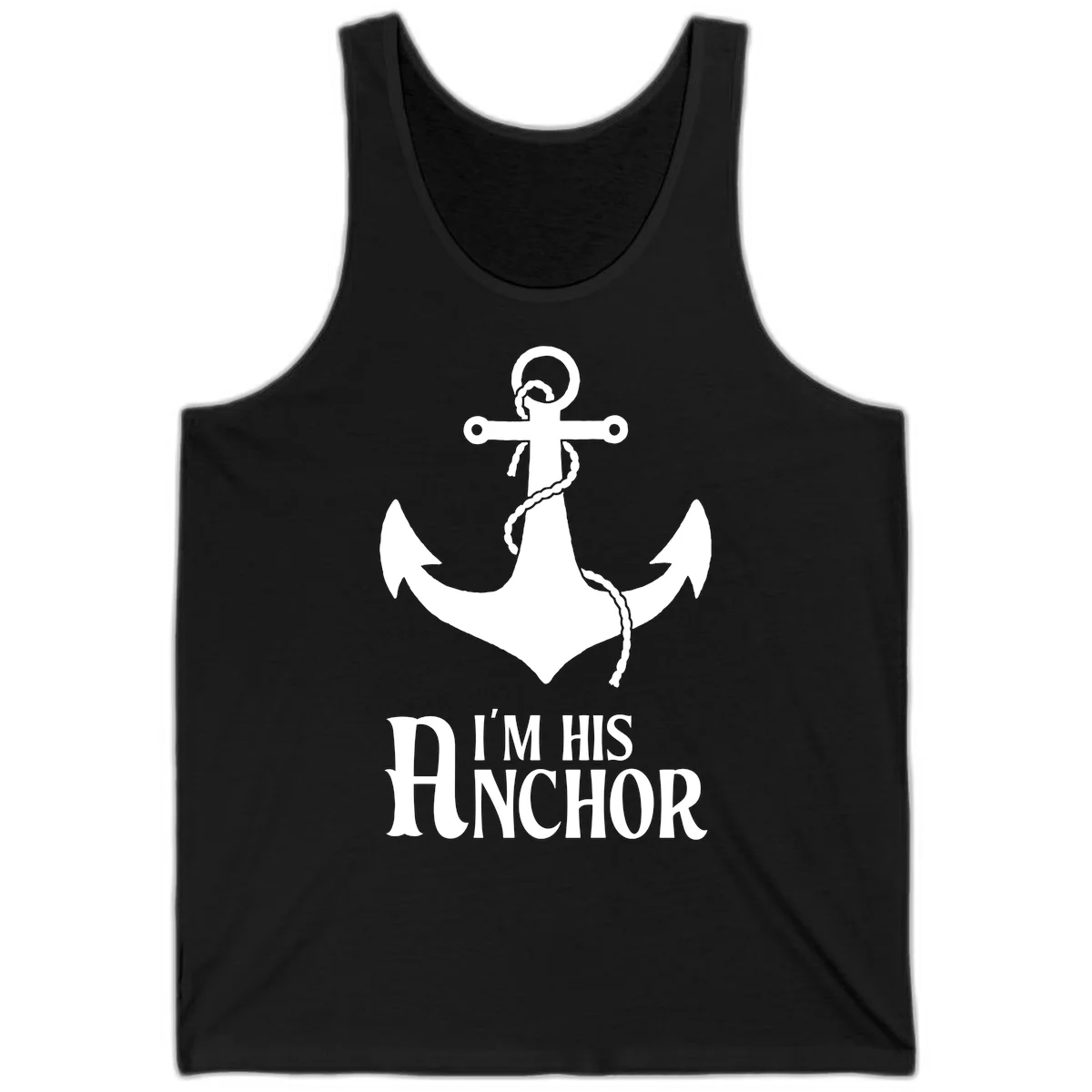 I'm His Anchor Cruise Tank Top for Couples in Black