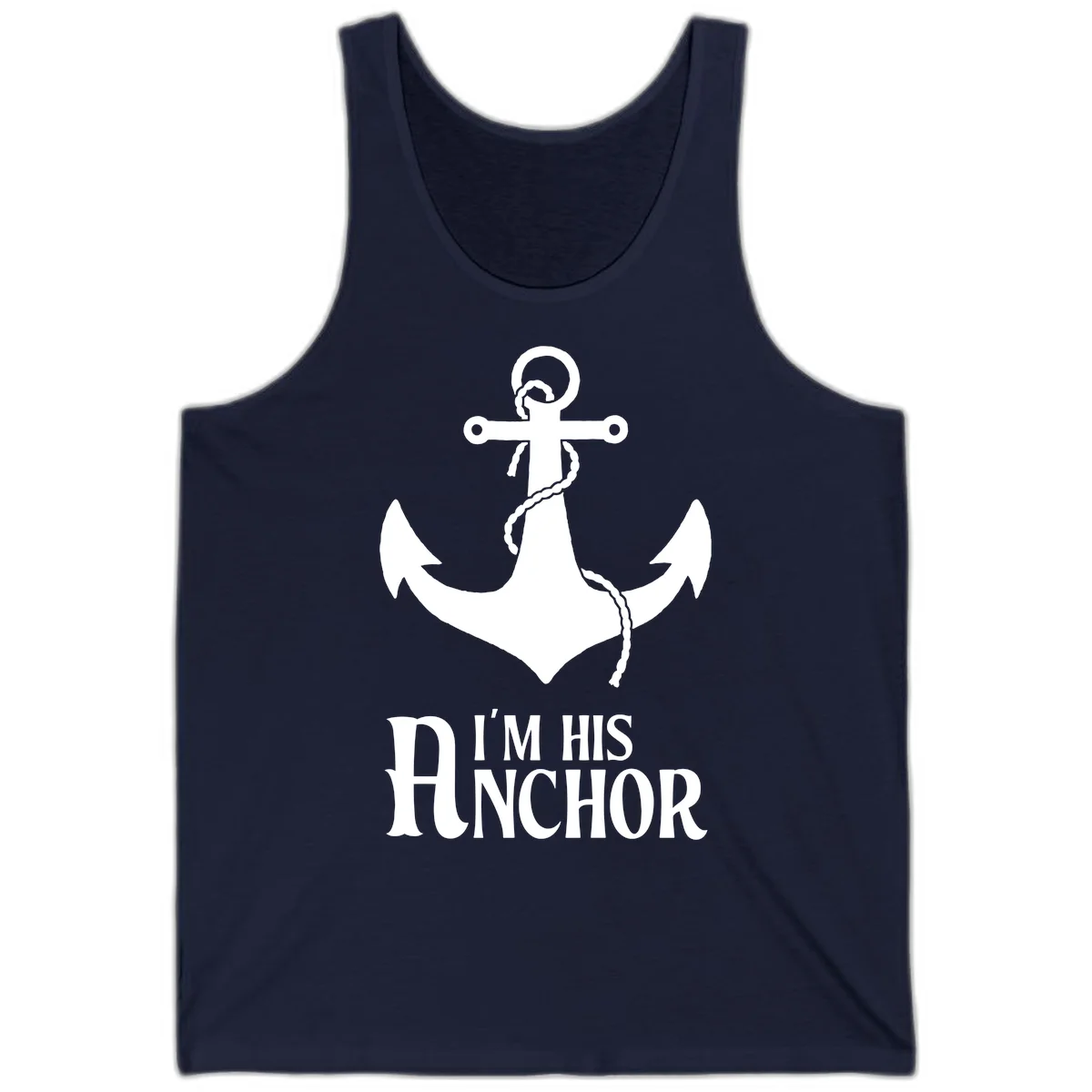 I'm His Anchor Cruise Tank Top for Couples in Navy