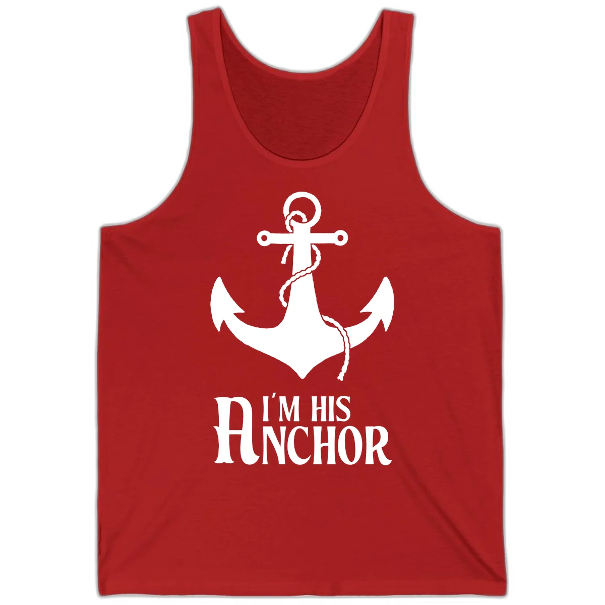 I'm His Anchor Cruise Tank Top for Couples in Red