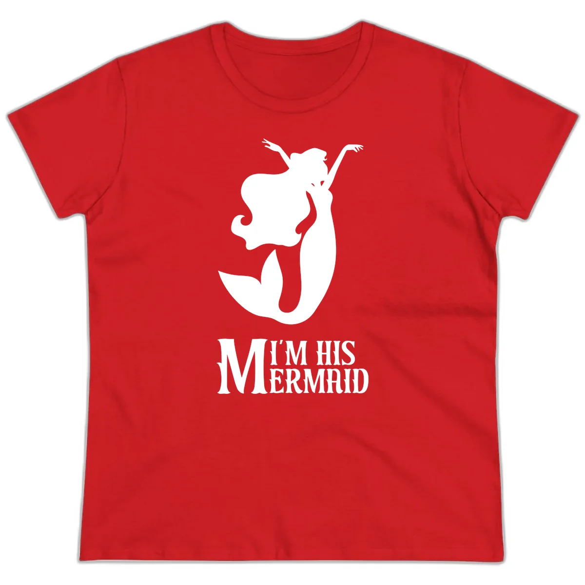 I'm His Mermaid Ladies Tee - Perfect for Her Cruise in Red