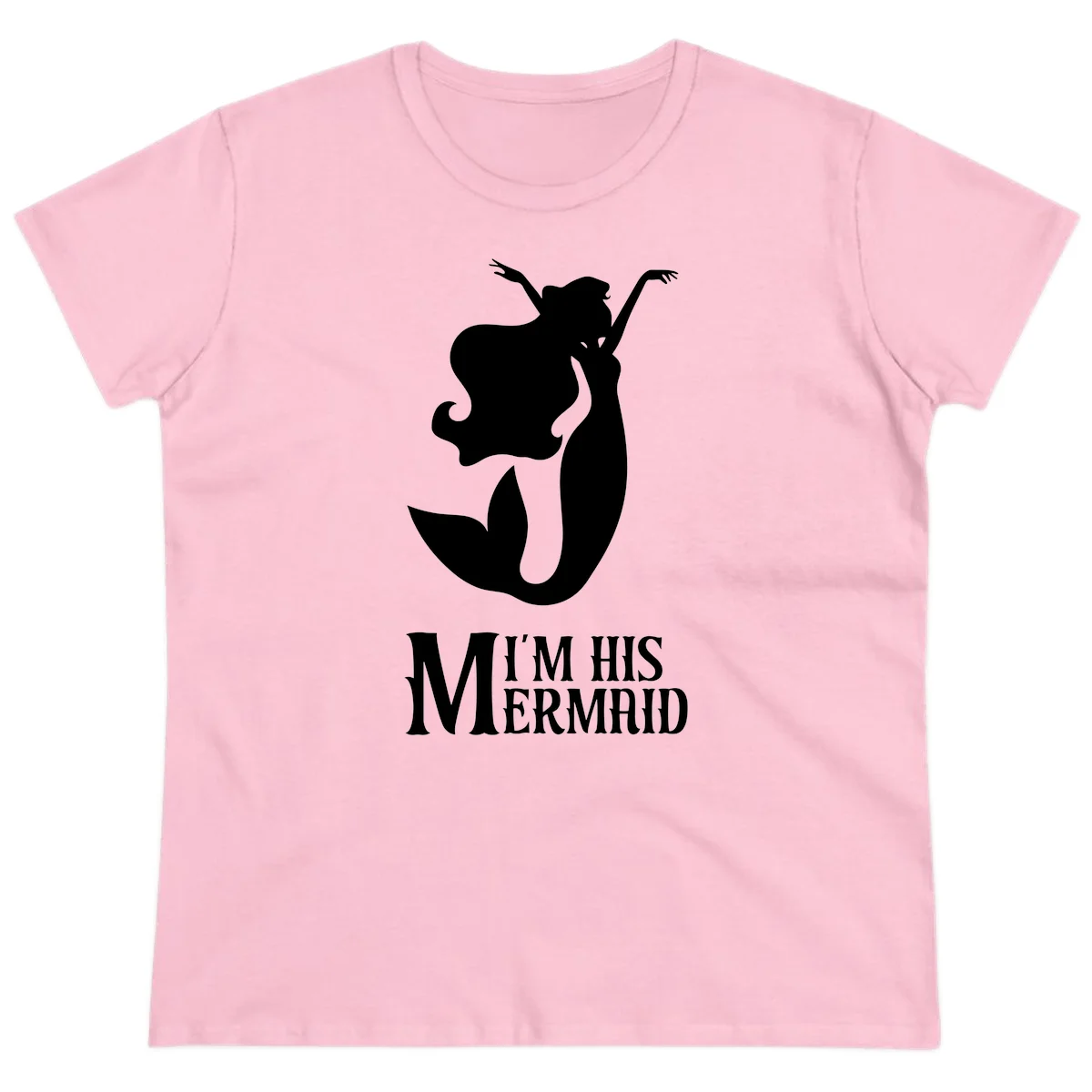 I'm His Mermaid Ladies Tee - Perfect for Her Cruise in Light Pink