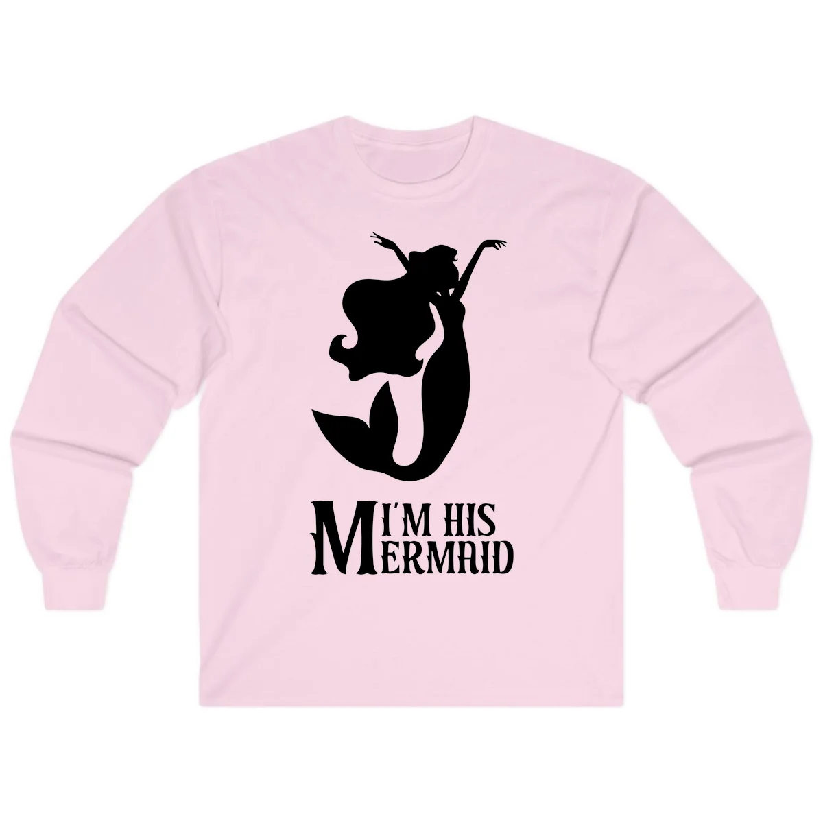 I'm His Mermaid Long Sleeve Cruise Shirt in Light Pink