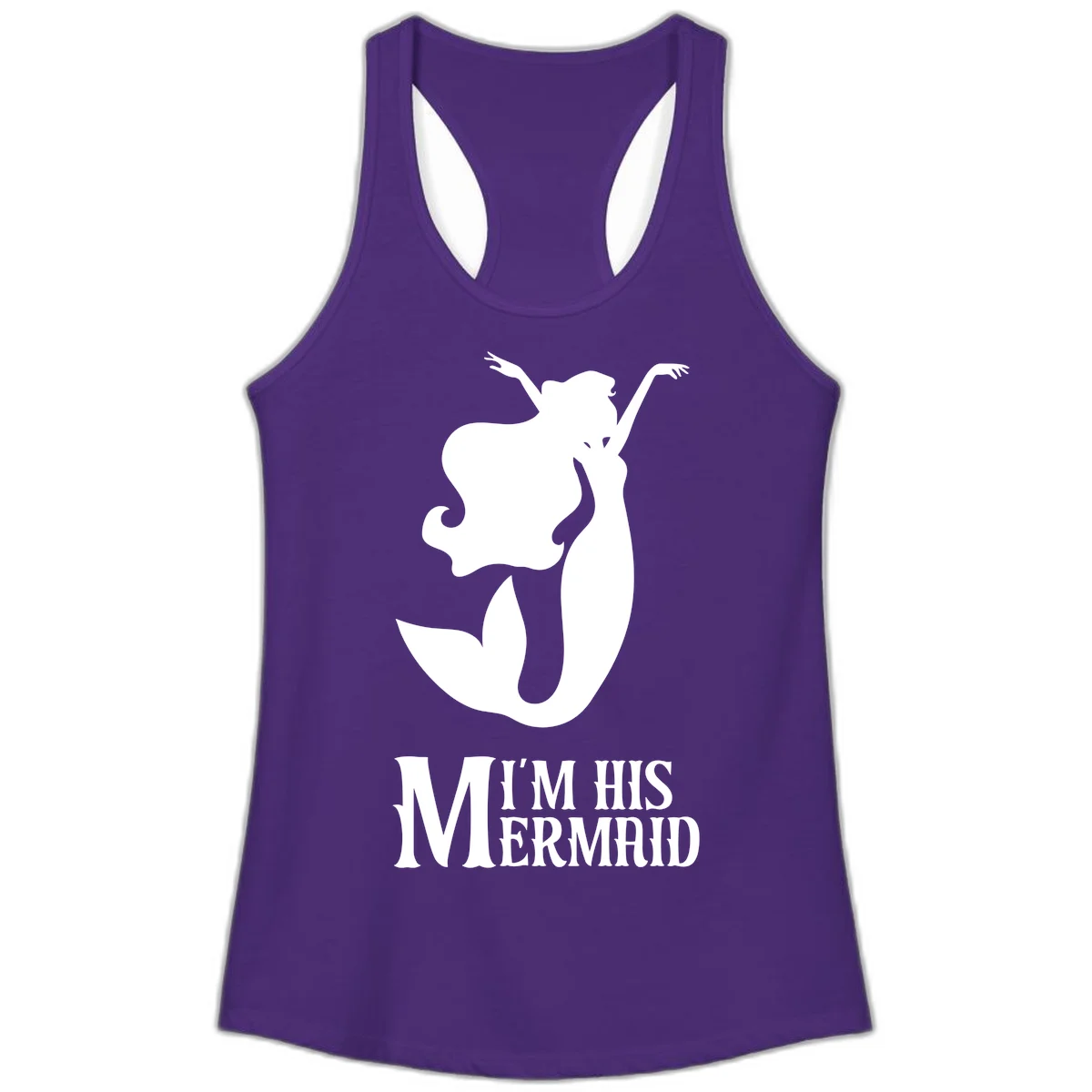 I'm His Mermaid Ladies Tank - Vacation Ready in Solid Purple Rush
