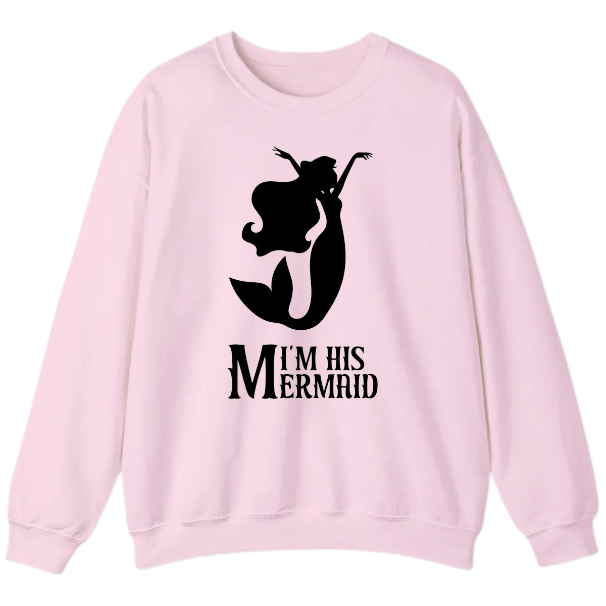 I'm His Mermaid Sweatshirt - Cozy Cruise Wear in Light Pink