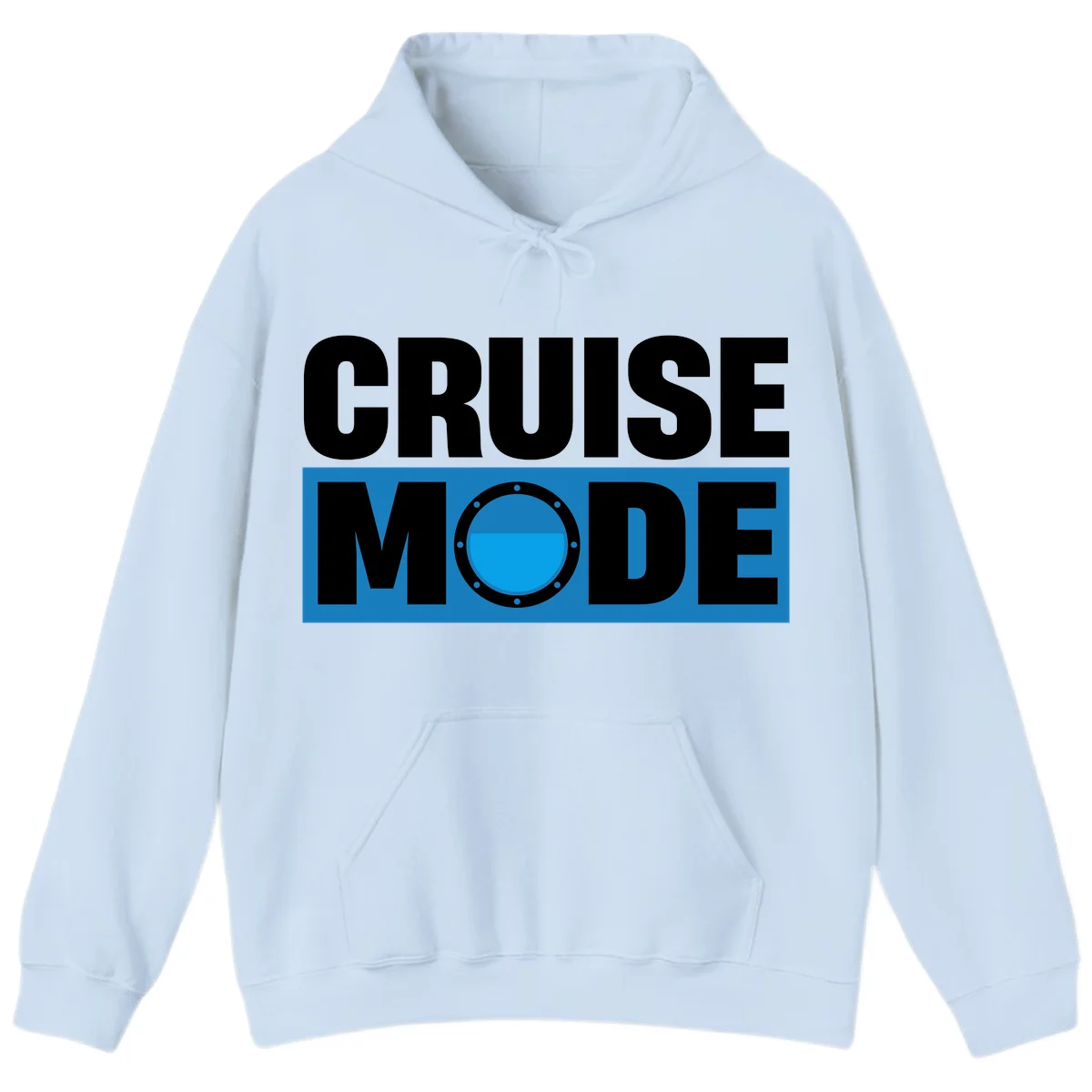 Cruise Mode Porthole Hoodie in Light Blue
