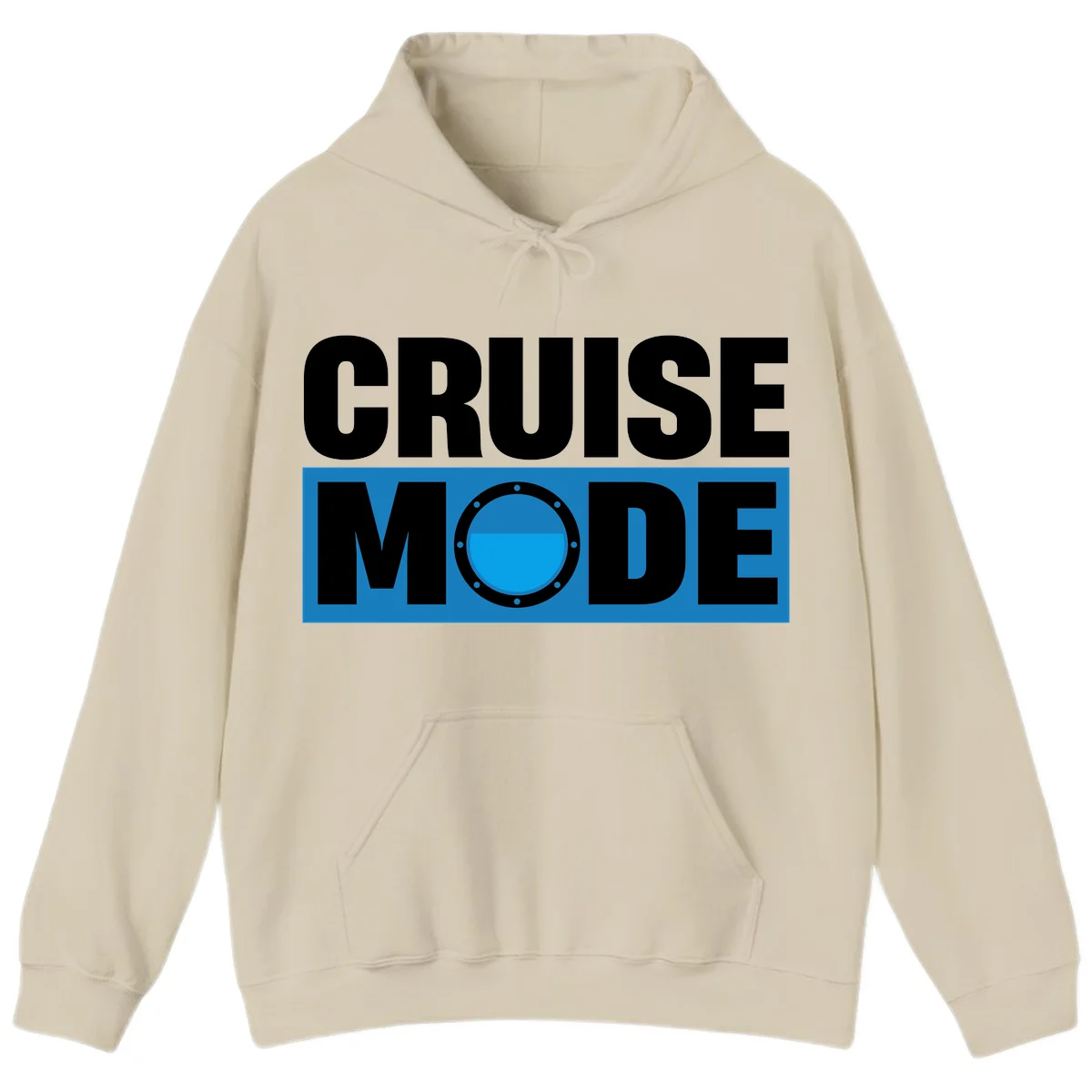 Cruise Mode Porthole Hoodie in Sand